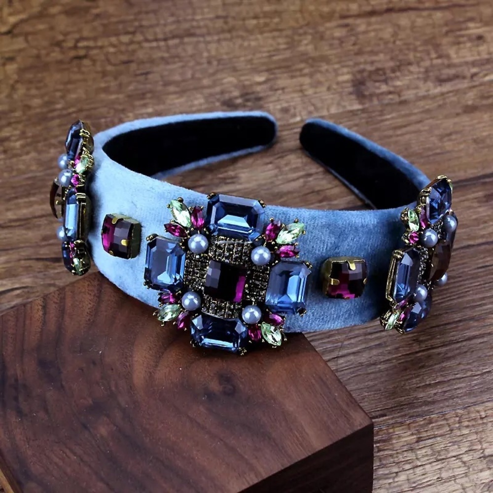 Blue and Purple Rhinestone Headband